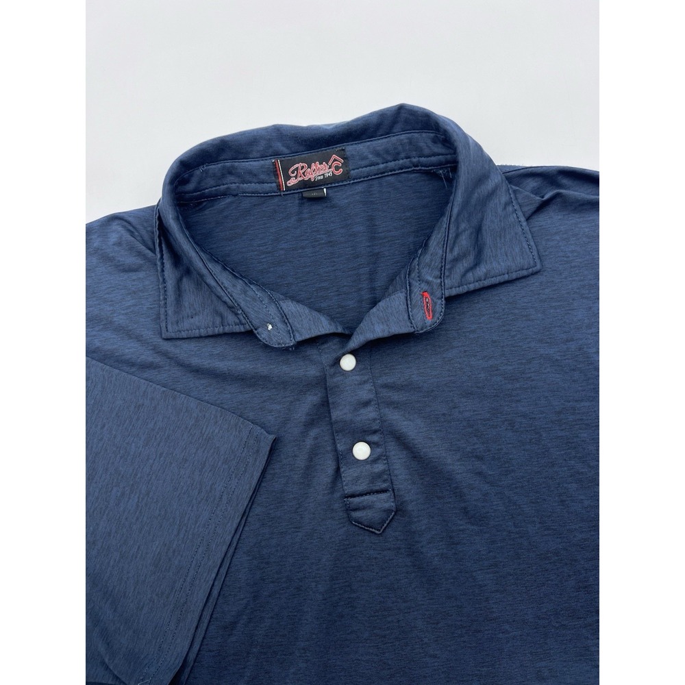Rafter C Polo Shirt Men's Medium Blue‎ Performance Pearl Snap Stretch Western